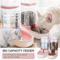 Miniatyrbillede 2 af 3: Kæledyr Katte Hunde Automatisk Vanddispenser 3,8 L Eller Foderautomat Kæledyr Automatisk Foderautomat Feeding Machine Pink