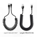 Miniatyrbillede 3 af 5: USB A til USB C opladerkabel, Type C ledning til telefon, holdbart strækbart erstatningskabel 73cm black