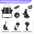 Miniatyrbilde 2 av 4: Diskokule, 6-fargers scenelys, partylys 5w Led 7 Rgb stemmeaktivert mini kuleprojektor fjernkontroll belysning for gave scene party Dj Bar Ka
