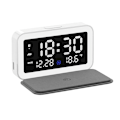 Miniatyrbild 1 av 5: Dimbar LED-display Nattlampa Väckarklocka med 15W Snabb Trådlös Laddare, Lämplig För iOS Och Android System