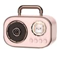 Retro Bluetooth Speaker Subwoofer Mini High-Quality Desktop Speaker Portable Home Speaker - Pink