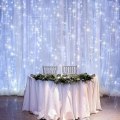 Miniatyrbilde 1 av 5: Gardinlampe Strømforsyning, 3m X 3m 300 Led Julelys Fairy Lyslenke Med 8 Moduser Fjernkontroll Innendørs Og Utendørs Julepaviljong Vinduer Bryllup