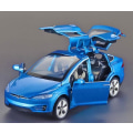 Miniatyrbild 4 av 4: 1/32 Legering Tesla Model X90 Pressgjuten Leksaksbil Simulation Ljud Ljus Dra Tillbaka Leksaker Fordon För
