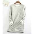 Miniatyrbillede 2 af 4: Blød og behagelig dametrøje til mor, varm fleece, lange ærmer, rund hals, vinterforsyning Light Gray 4XL