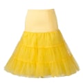 Miniatyrbilde 5 av 5: 26-tommers Retro Underskjørt/50-talls Swing Retro Underskjørt/Rock Kort Skjørt/Fint Nettskjørt Yellow L-XXL 16-22