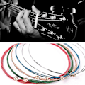 Miniatyrbilde 1 av 5: 1 Sett 6 stk Regnbue Fargerike Gitarstrenger E-a