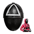 Miniatyrbillede 1 af 4: Tv Squid Game Sort Maske Cosplay Runde Seks Firkant Cirkel Trekant Hjelm Masker