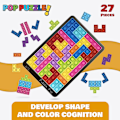 Miniatyrbild 4 av 4: Pop pussel fidget spel - 27 bitars pusselspel pop push it bubbla sensoriska fidget leksaker för lärande gåva Black