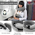Miniatyrbillede 2 af 5: (Grå) Nakkepude, 2024 Ny Nakkepude, Memory Foam Nakkepude, Kan Opbevare U-formet Pude, Egnet Kompatibel med Flyvemaskiner, C