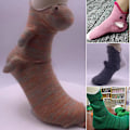 Miniatyrbild 1 av 4: Stickade Krokodilsockor för Kvinnor/Män Kreativa Djurformade Ankelsockor Vintervarma Inomhusgolv