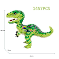 Miniatyrbillede 4 af 5: 1457+ stk. 16089 16088 mini klodser grøn dinosaur bygge legetøj klassisk model jurassic park figur legetøj hjemme sjovt spil 16089 no box