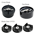 Miniatyrbilde 2 av 4: Reservedeler for elektriske Magic Cross-blader, pakning, gir, kopp, glass, kryss, flat 3Pcs Blades Gear