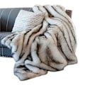 Miniatyrbillede 1 af 3: Superbløde, Fuzzy Faux Fur Plaider, Fluffy Plys Hyggelige Med Black tip on white