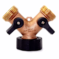 Miniatyrbillede 4 af 5: 2-vejs messing slangesplitter Y-ventil slangesplitter haveslange splitter kunstvanding kraftig vandhaneomleder Eu
