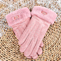 Miniatyrbilde 1 av 5: Myke Micro Semsket Vinterhansker for Damer pink