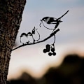 Pikkukuva 1 / 5: Courtyard Art Puu Lintu Eläin Taide Puutarha Metalli Puu Ruostumaton Teräs Taide Metalli Lintu