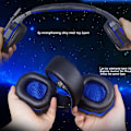 Miniatyrbillede 5 af 5: Gaming Headset med Mikrofon og LED-lys til Bærbar Computer 3.5mm Kablet Støjisolering Lydstyrkekontrol Gaming Hovedtelefoner Red