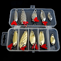 Miniatyrbild 2 av 5: 10 st Metall Vib Fiskedrag Bass Sked Crank Bait Saltvatten Fiskeutrustning Krokar Med Låda