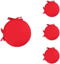 Set med 4 runda sittdynor med dragsko 38 cm (ljusröd)
