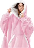 Teppegenser Oversized Hettegenser Brukbar Teppe Myk Varm Komfortabel Stor Frontlomme S-zong Pink