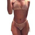 Miniatyrbild 4 av 5: Sexig Dam Sommar Halter Paljetter Bandage Bikini Push-up Set Vadderad BH Baddräkt Strand Gold XL