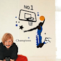 Miniatyrbild 4 av 5: Basketbollspelare Barnrum Heminredning Väggdekal Mural