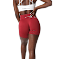 Miniatyrbillede 1 af 3: Nvgtn Spandex Ensfarvede Sømløse Shorts Dame Bløde Træningstights Fitness Sæt Yoga Bukser Træningstøj Z Emerald S Emerald