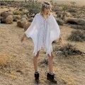 Miniatyrbilde 2 av 4: Patchwork Blomsterramme Kaftan Strandklær Elastisk Midje Solbeskyttelse B