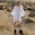 Miniatyrbillede 2 af 4: Patchwork Blomsterramme Kaftan Strandtøj Elastisk Talje Solbeskyttelse B
