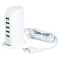 Miniatyrbillede 1 af 4: 5 Port USB 2.0 Hub Tour Kompatibel med Mac og PC Multi-socket Adapter (WHI