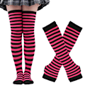 Pikkukuva 1 / 5: 1/2/3/5 Polvikorkeat sukat paksuille reisille, helpot pukea ja tekevät ruusunpunaisen ja mustan 1Set rose red and black