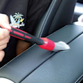 Miniatyrbillede 3 af 5: Hovedbøjningshjul Fælg Bilvask Rengøringsbørste Tre Stykker af Æske Bristle Slibning Silke Blød Pp Silke Bil Detaljeringsværktøj| | Red sharpened PP
