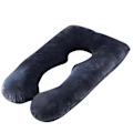 Miniatyrbilde 1 av 4: U-formet krystallfløyelpute for gravide kvinner, multifunksjonell Black 130x70cm
