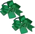 2 X 'platt fläkt' rosett hårtofsar | Hårelastik | Skolhår | Rosettband Emerald Green
