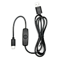 Miniatyrbilde 2 av 3: 3a USB Type C-kabel med av/på-bryter Strømknapp Raspberry Pi Telefonlading