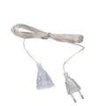 Tunn förlängningskabel, 3 meter transparent strömkabel, 220V lättviktsförlängare