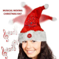 Miniatyrbillede 3 af 4: Elektrisk Julemandshat Musik Swing Tegneserie Rød Plys Hat Julefrokost Kasket C