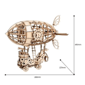 Miniatyrbild 3 av 3: Robotime Pussel 3D Luftfartyg 18 cm naturträ 176 bitar