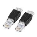 2 st PC USB till RJ45 hona A till Ethernet Internet RJ45-kontaktadapter