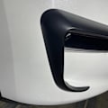 Miniatyrbild 3 av 4: Matt svart kolfiber pärlvit för Tesla Model Y modifiering bil ompackning främre dimljus ögonbryn dekorera Matte carbon fiber