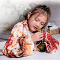 Miniatyrbillede 3 af 3: 180 cm Blødt Varmt Flanel Pizza Tæppe Rund Form Donut Hamburge