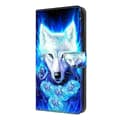 Miniatyrbild 4 av 5: För Samsung Galaxy A37 5G Läderfodral Mönstertryck Plånboksställ Flip Telefonfodral Multicolor White Wolf