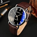 Miniatyrbild 1 av 6: Klocka Romerska Siffror Blu-Ray Konstläderarmband Quartz Analog Business Armbandsur 2022 Black-Brown