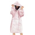 Miniatyrbillede 1 af 5: Flannel Hætteklæde Tæppe, One Size pink