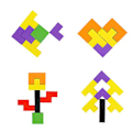 Miniatyrbild 2 av 2: Tetris byggklossar i trä, pedagogiska leksaker för barn