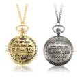 Miniatyrbillede 2 af 4: 1 stk. Elektronisk lommeur til mænd og kvinder, indgraveret etui med kæde til min søn Ancient Silver