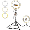 Miniatyrbilde 1 av 3: LED Ring Light Selfie med uttrekkbart stativ og fjernkontroll C