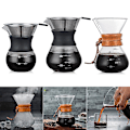 Miniatyrbillede 2 af 4: Pour Over Kaffemaskine Med Borosilikatglas Manuel Kaffedrypper No Filter