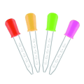 Miniatyrbillede 1 af 5: 5 ml silikonepipetter, dropper, plastikdroppere, væskedroppere, pipetter á 5 ml, 4 stk. tilfældig farve