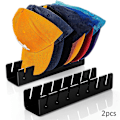 Miniatyrbillede 2 af 5: 2-pak Akryl Hattehylder uden Installation til 14 Baseball Caps Display og Organizer Black